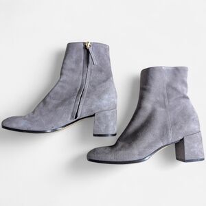 M.GEMI Italian Suede Ankle Boots Grey Size 37
